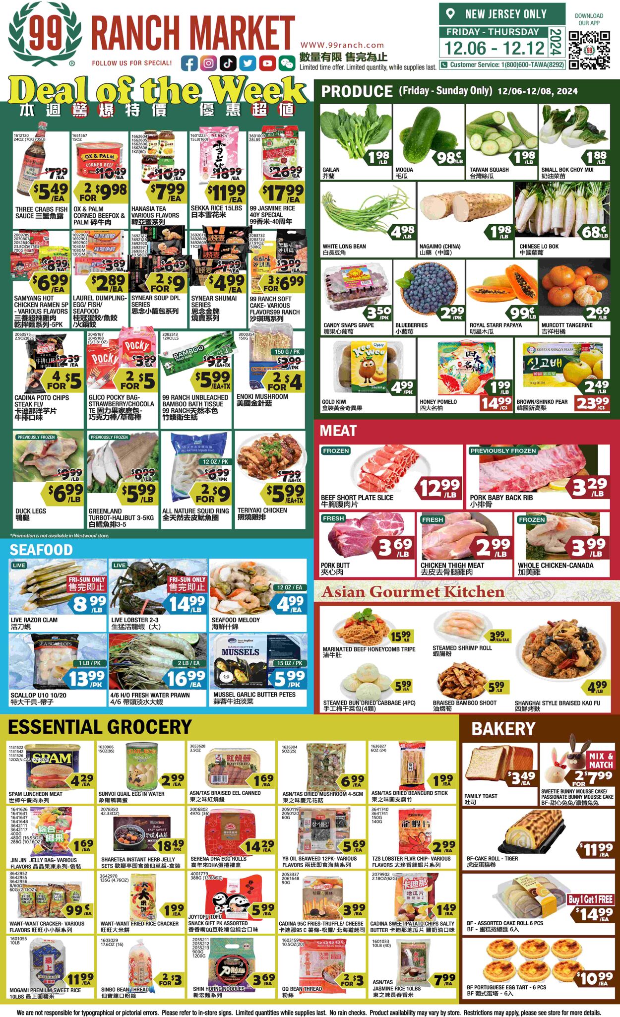 Weekly ad 99 Ranch Market - 99 Fresh - Deal of the WeekDec.06 - Dec.13 Dec 6, 2024 - Dec 13, 2024