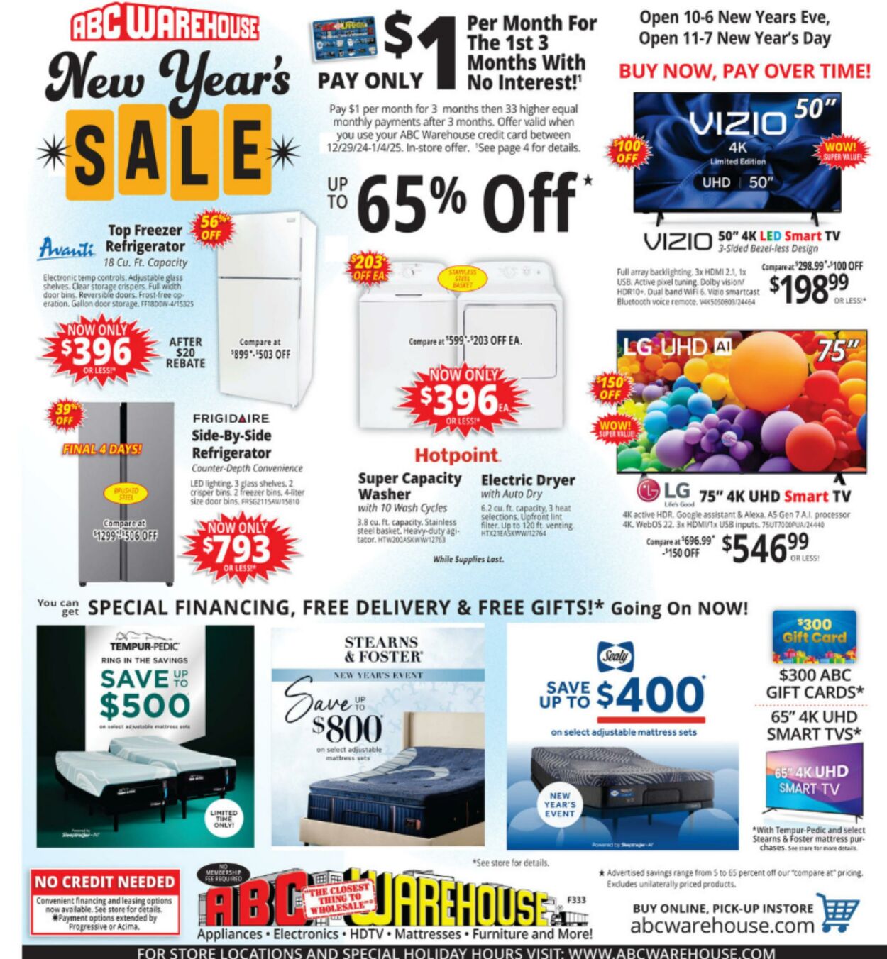 Weekly ad ABC Warehouse 12/29/2024 - 01/04/2025