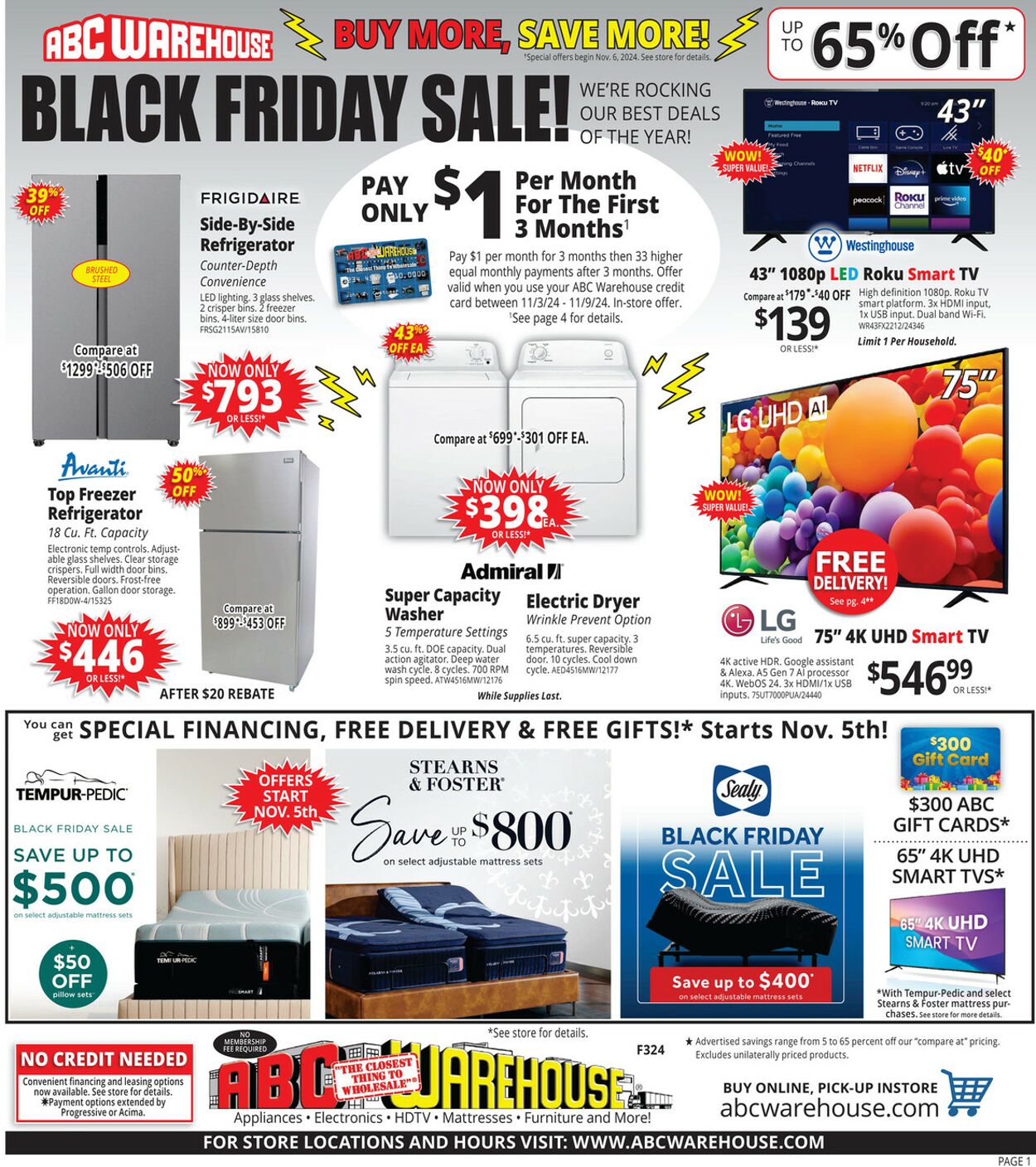 ABC Warehouse Promotional weekly ads