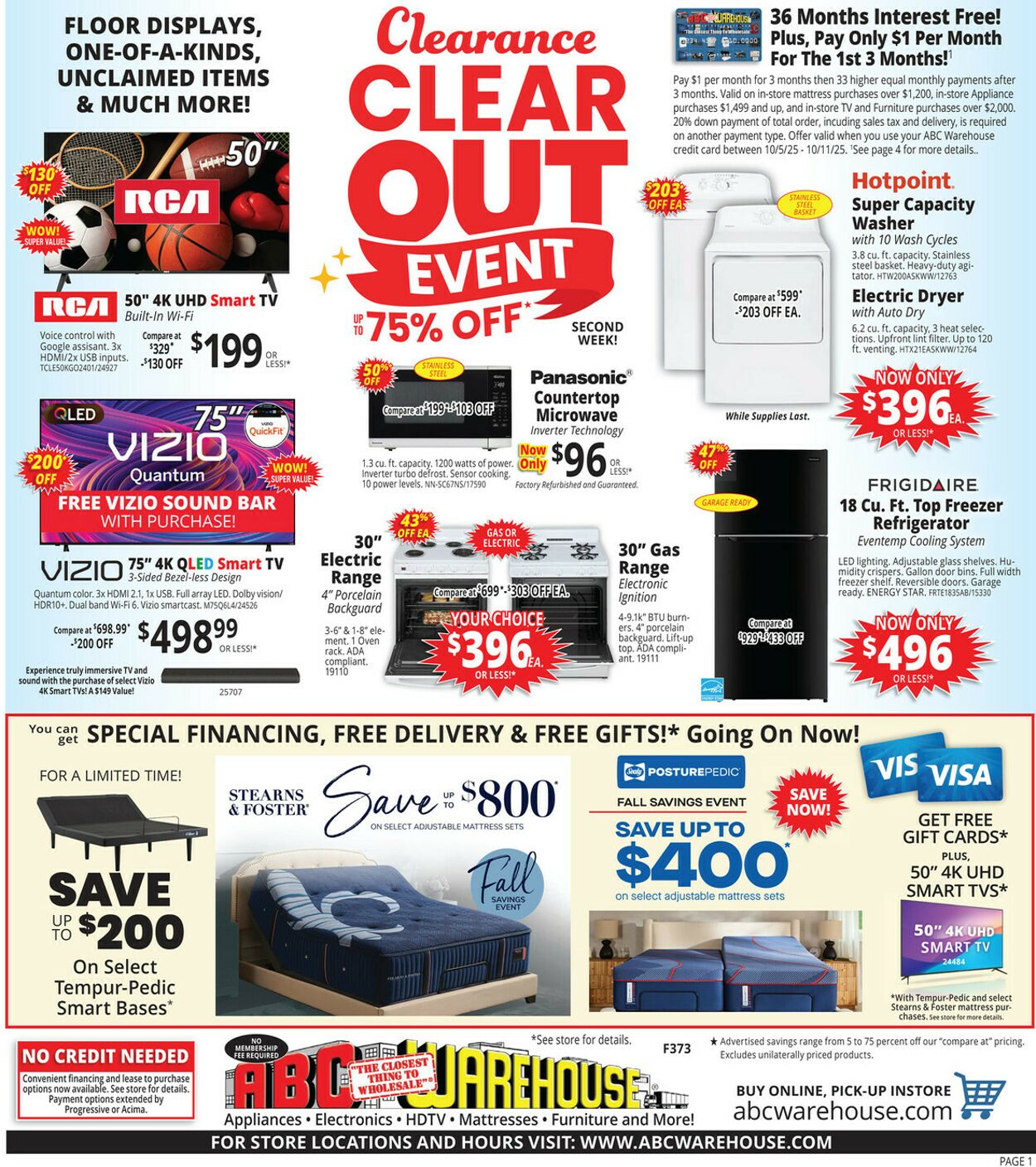Weekly ad ABC Warehouse 10/05/2025 - 10/11/2025