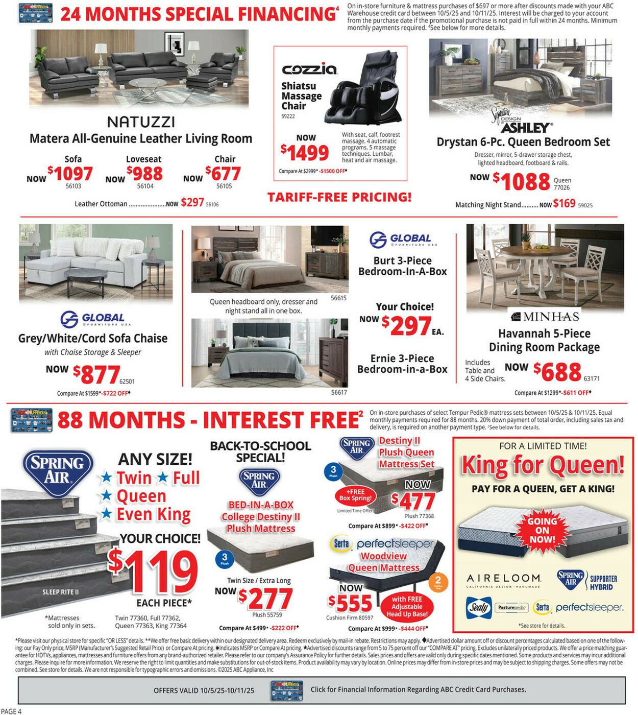 Weekly ad ABC Warehouse 10/05/2025 - 10/11/2025