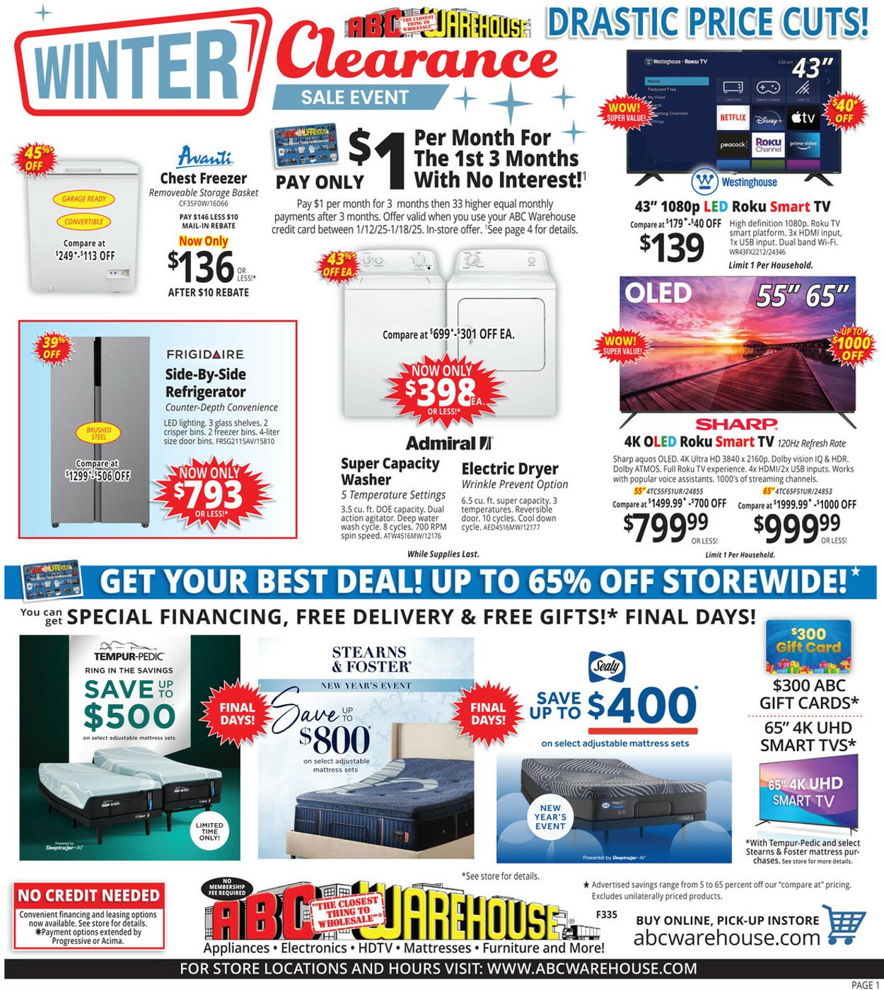 Weekly ad ABC Warehouse 01/12/2025 - 01/18/2025