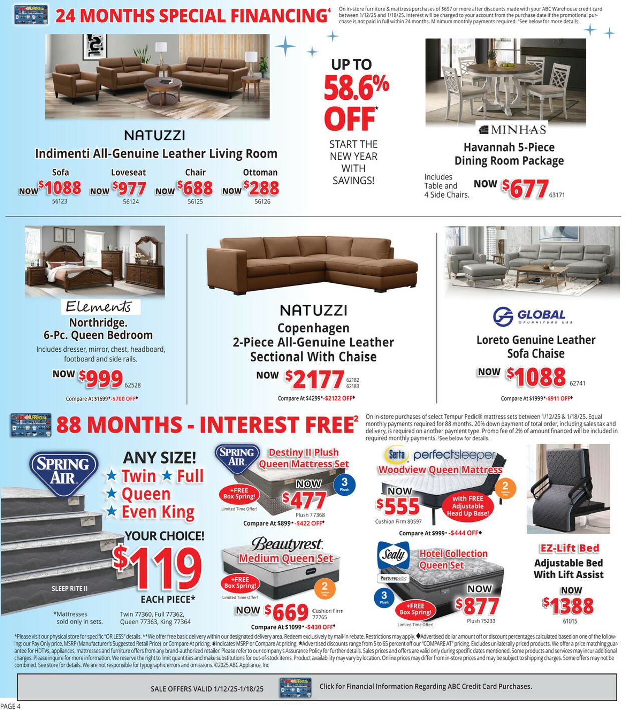 Weekly ad ABC Warehouse 01/12/2025 - 01/18/2025