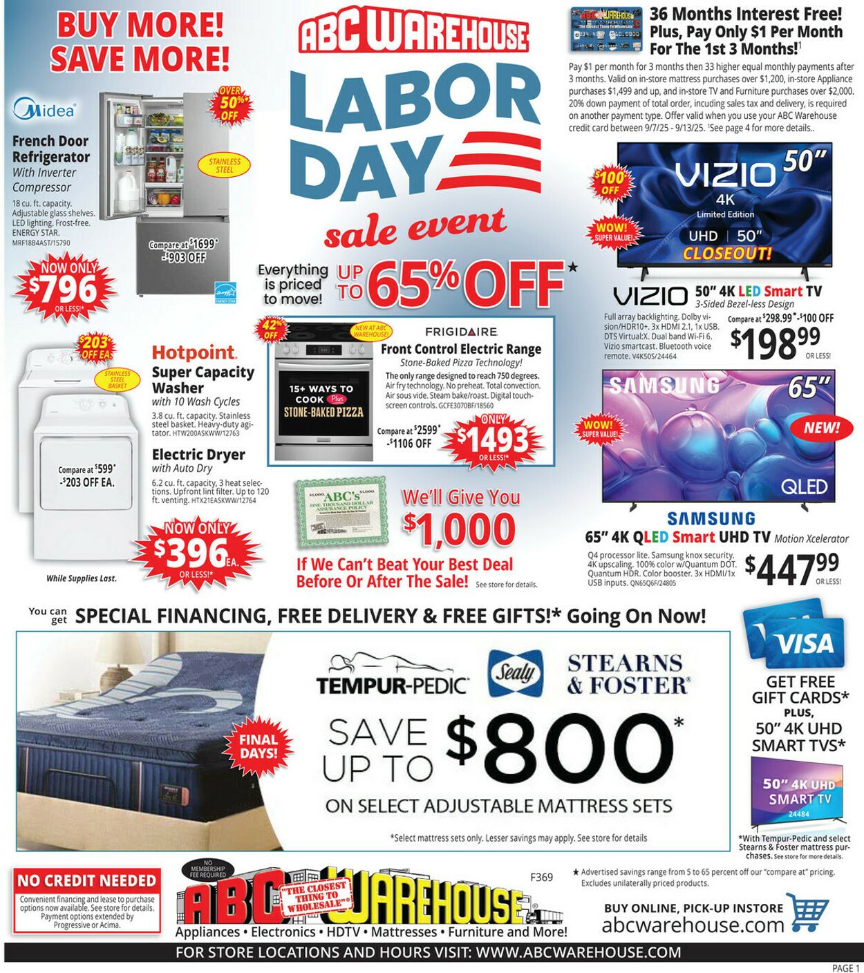 Weekly ad ABC Warehouse 09/07/2025 - 09/13/2025