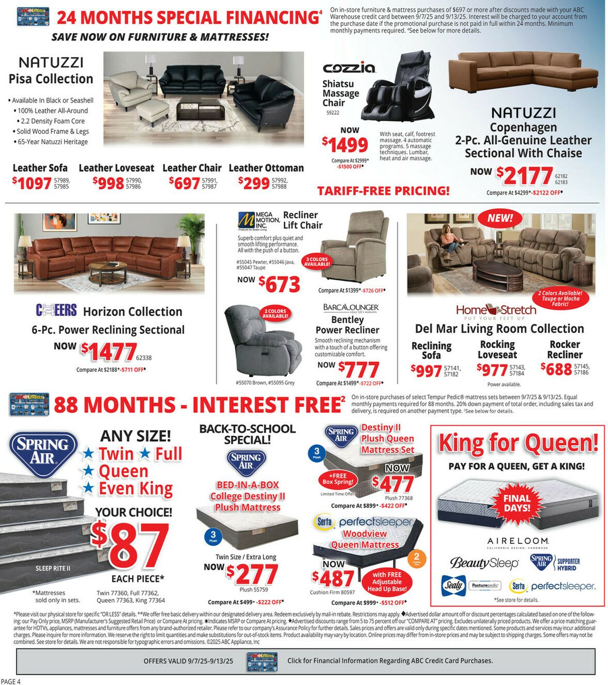 Weekly ad ABC Warehouse 09/07/2025 - 09/13/2025