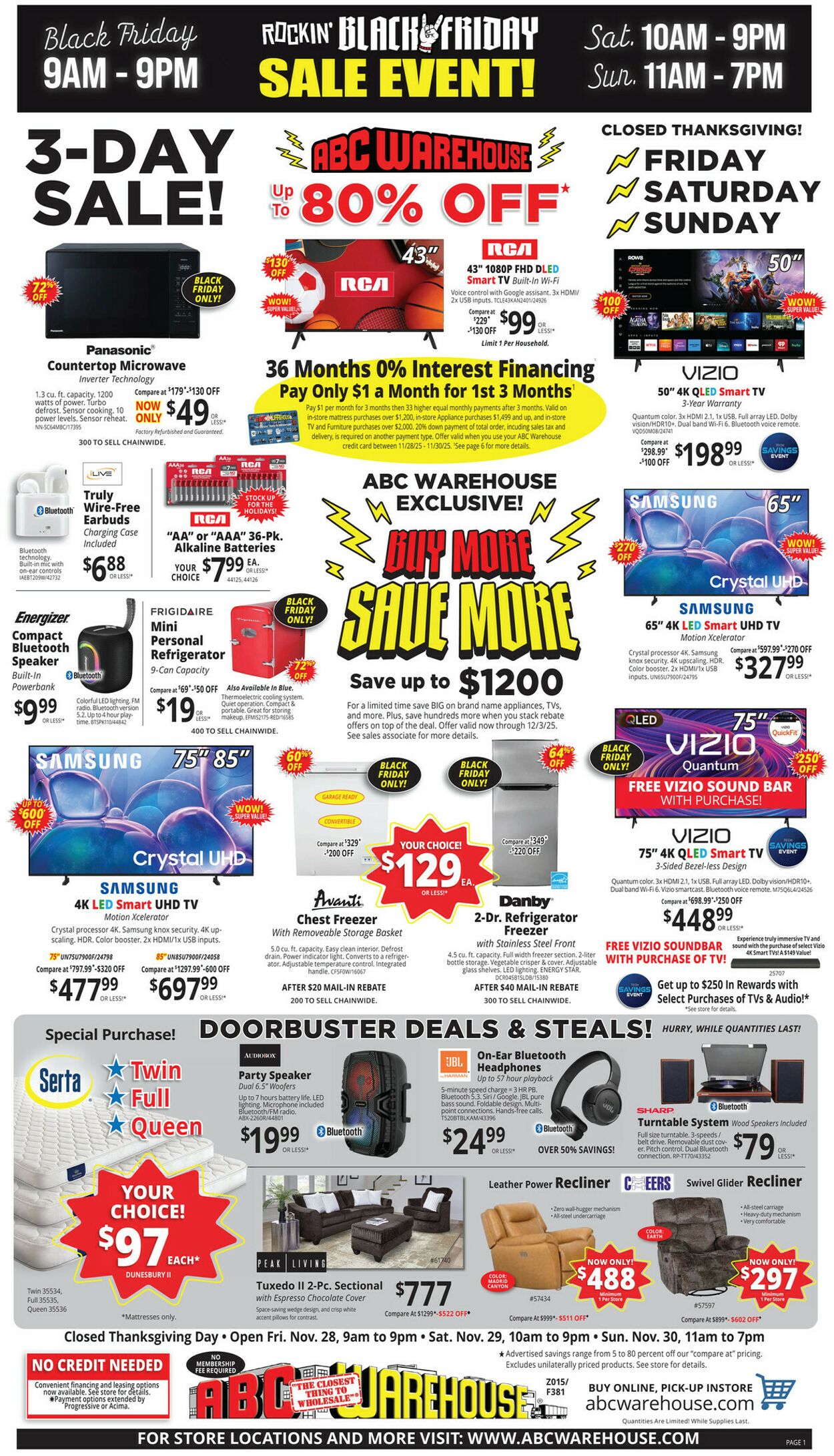 Weekly ad ABC Warehouse 11/23/2025 - 11/29/2025