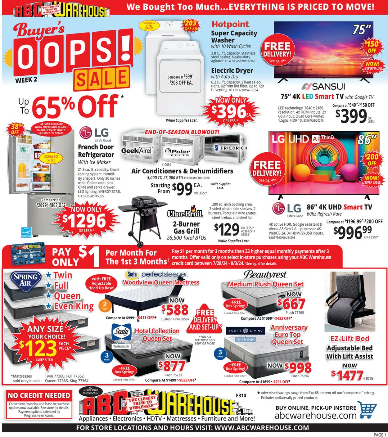 Weekly ad ABC Warehouse 07/28/2024 - 08/03/2024