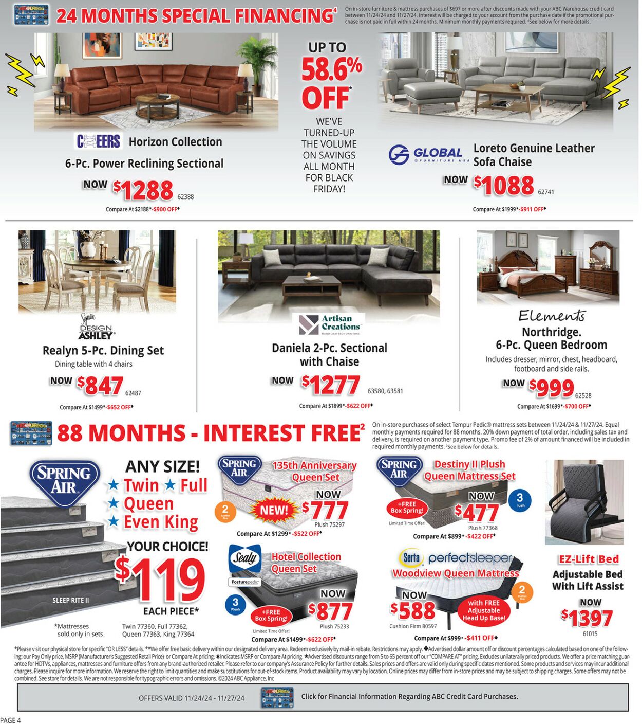 Weekly ad ABC Warehouse 11/24/2024 - 11/30/2024