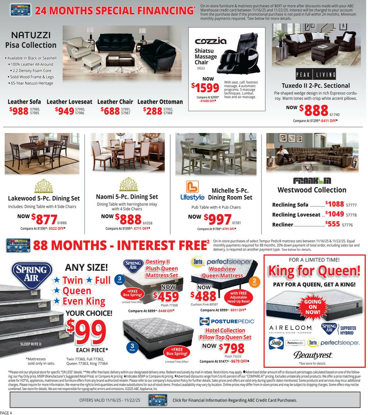 Weekly ad ABC Warehouse 11/16/2025 - 11/22/2025