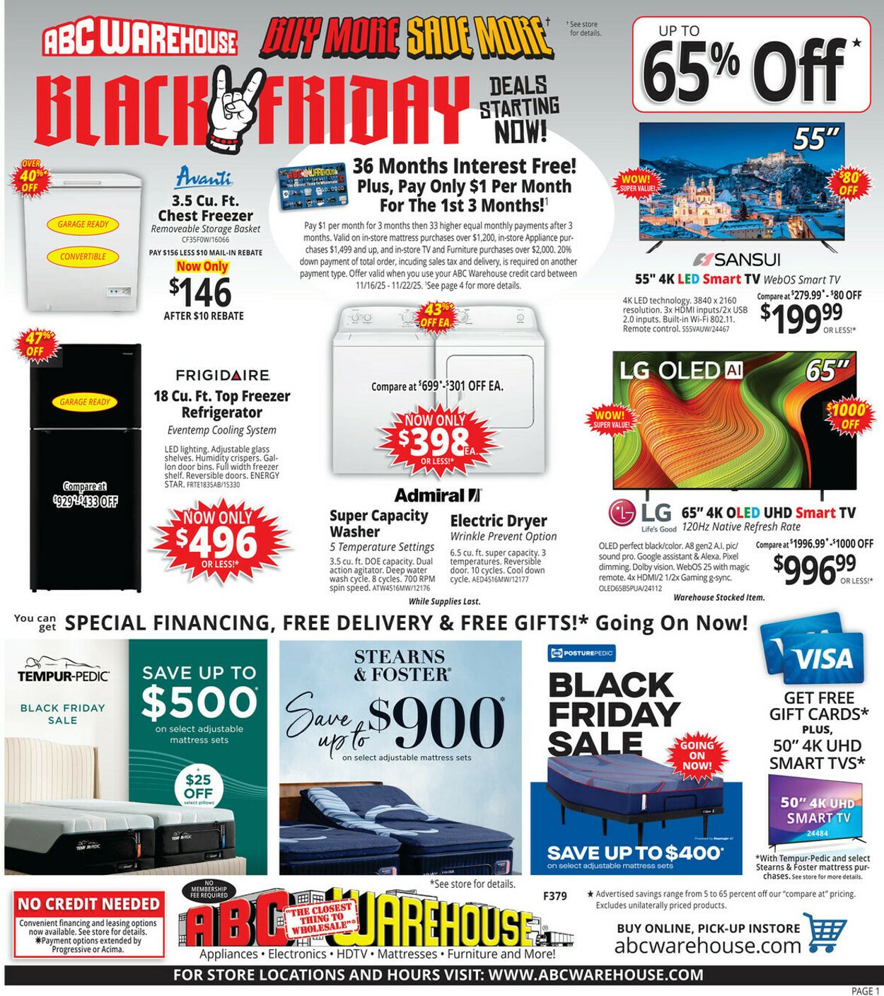 Weekly ad ABC Warehouse 11/16/2025 - 11/22/2025