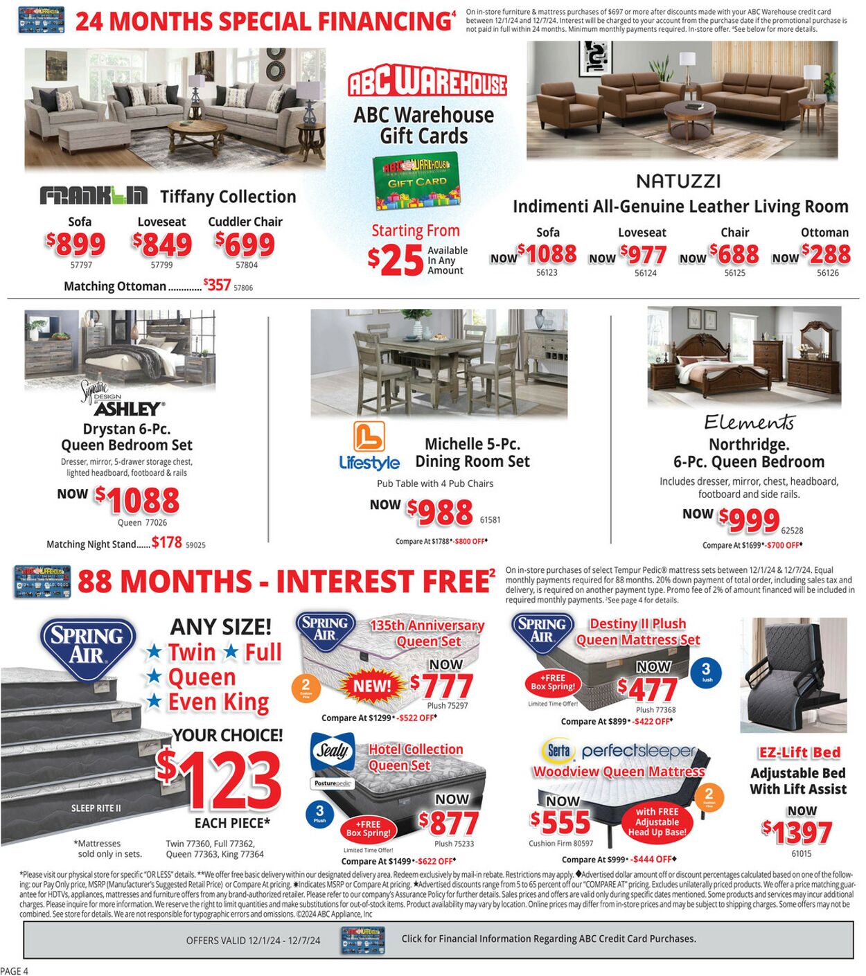 Weekly ad ABC Warehouse 12/01/2024 - 12/07/2024