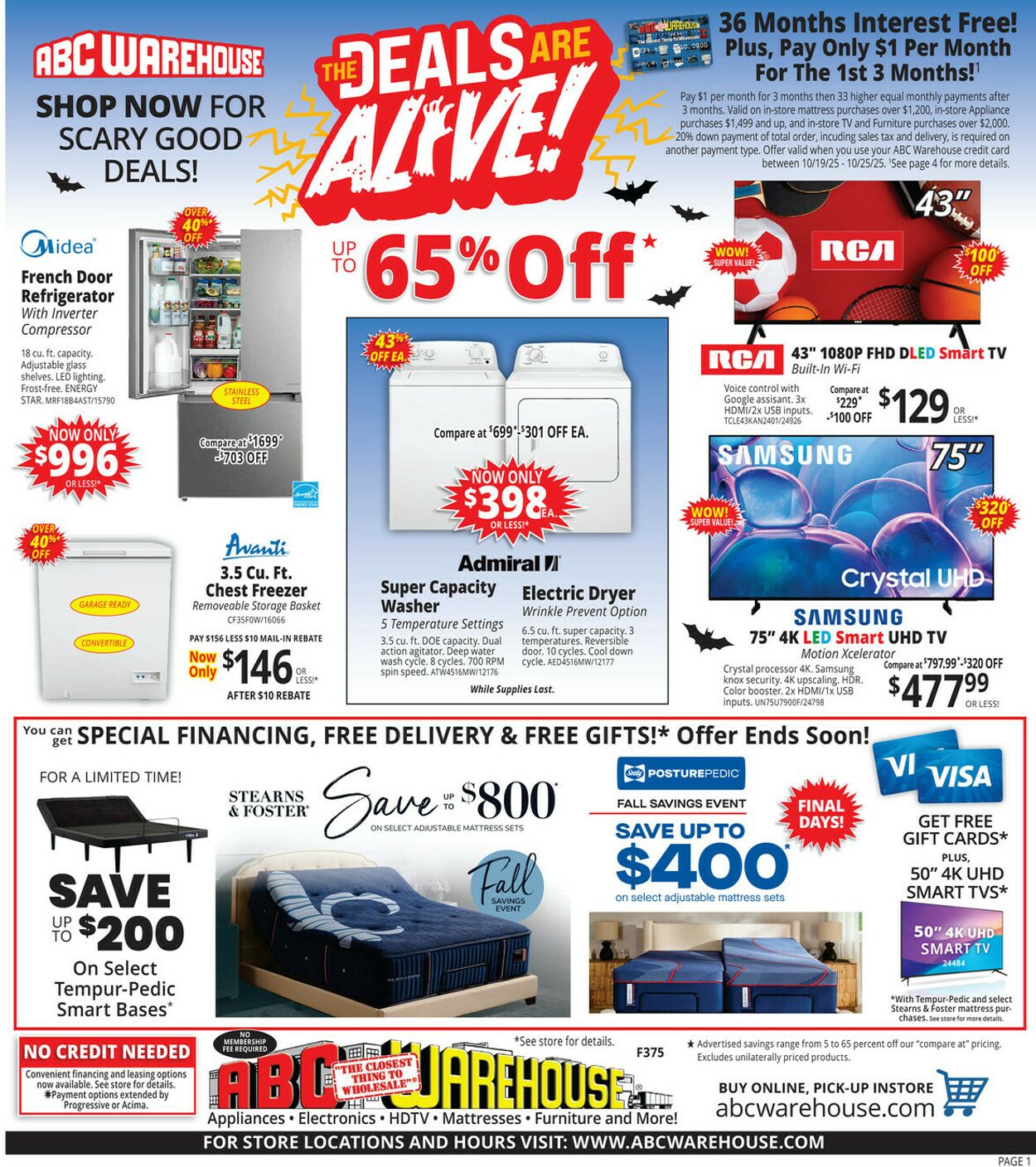Weekly ad ABC Warehouse 10/19/2025 - 10/25/2025