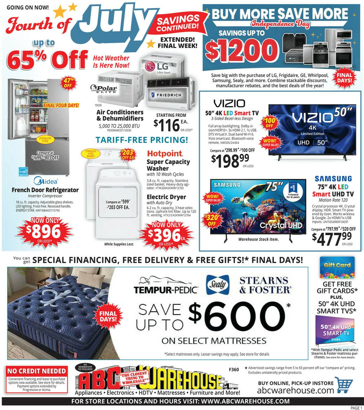 Weekly ad ABC Warehouse 07/06/2025 - 07/12/2025