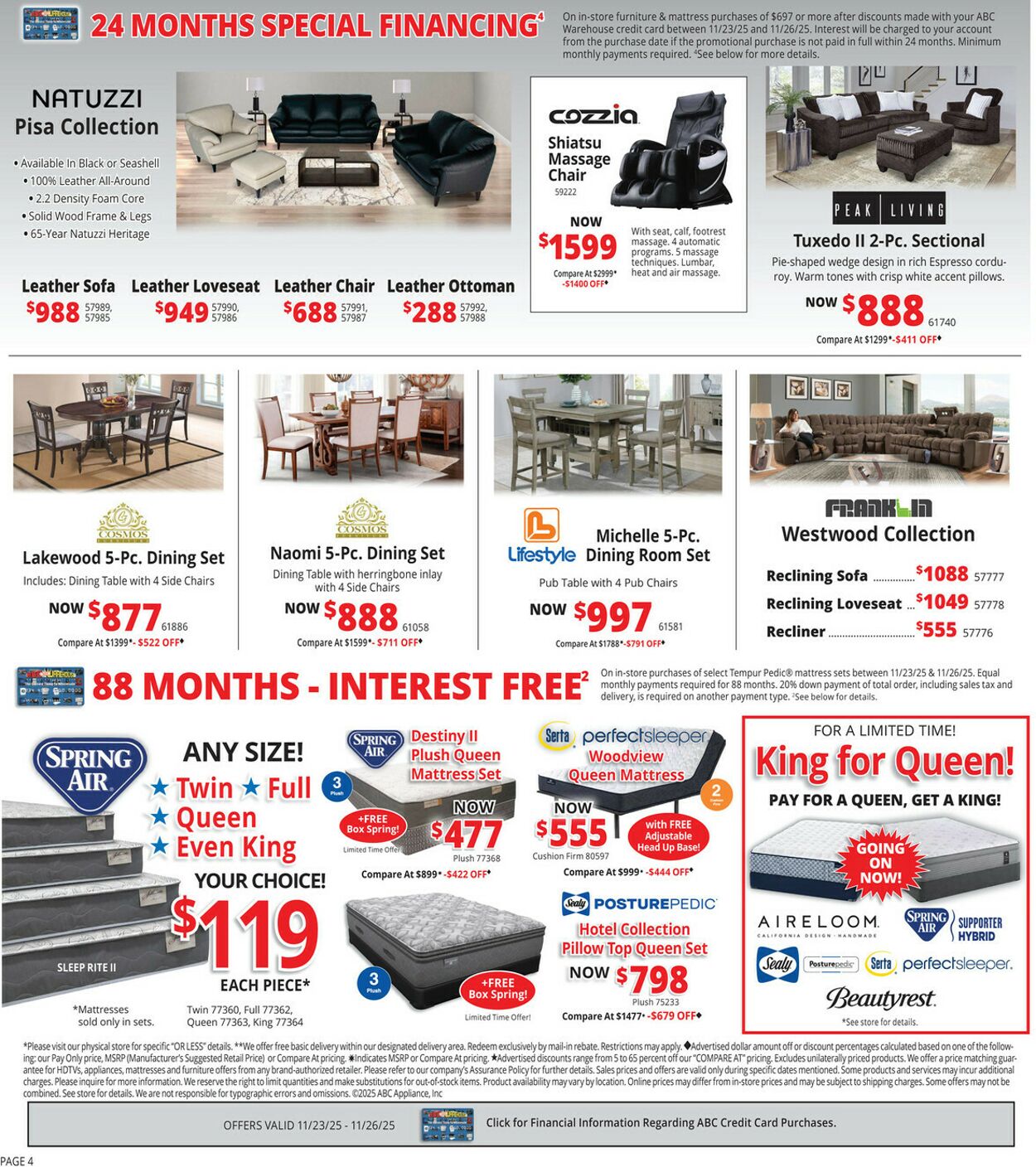 Weekly ad ABC Warehouse 11/23/2025 - 11/29/2025