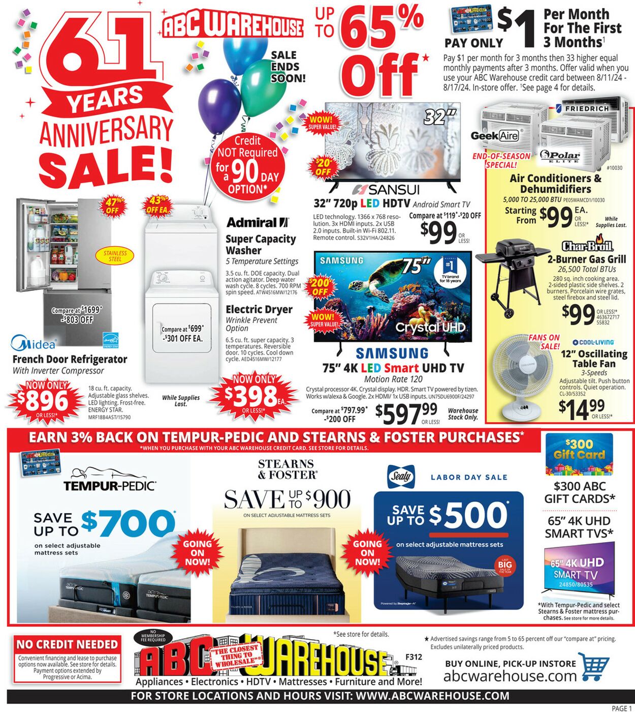 Weekly ad ABC Warehouse 08/11/2024 - 08/17/2024