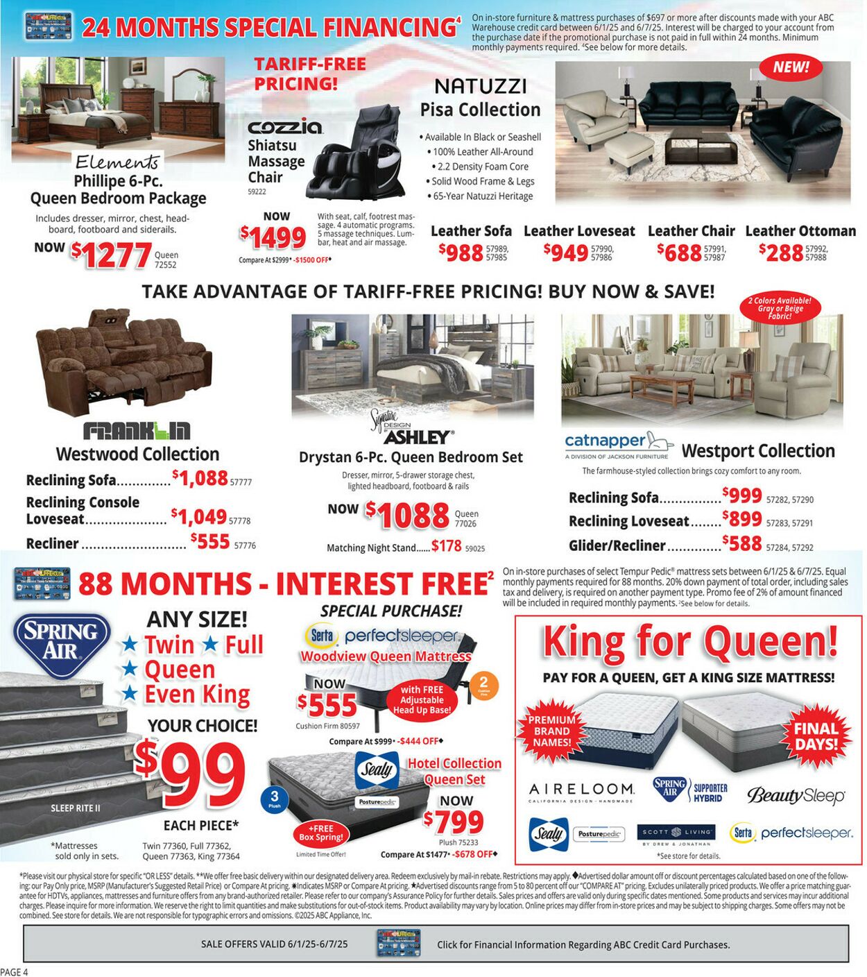 Weekly ad ABC Warehouse 06/01/2025 - 06/07/2025