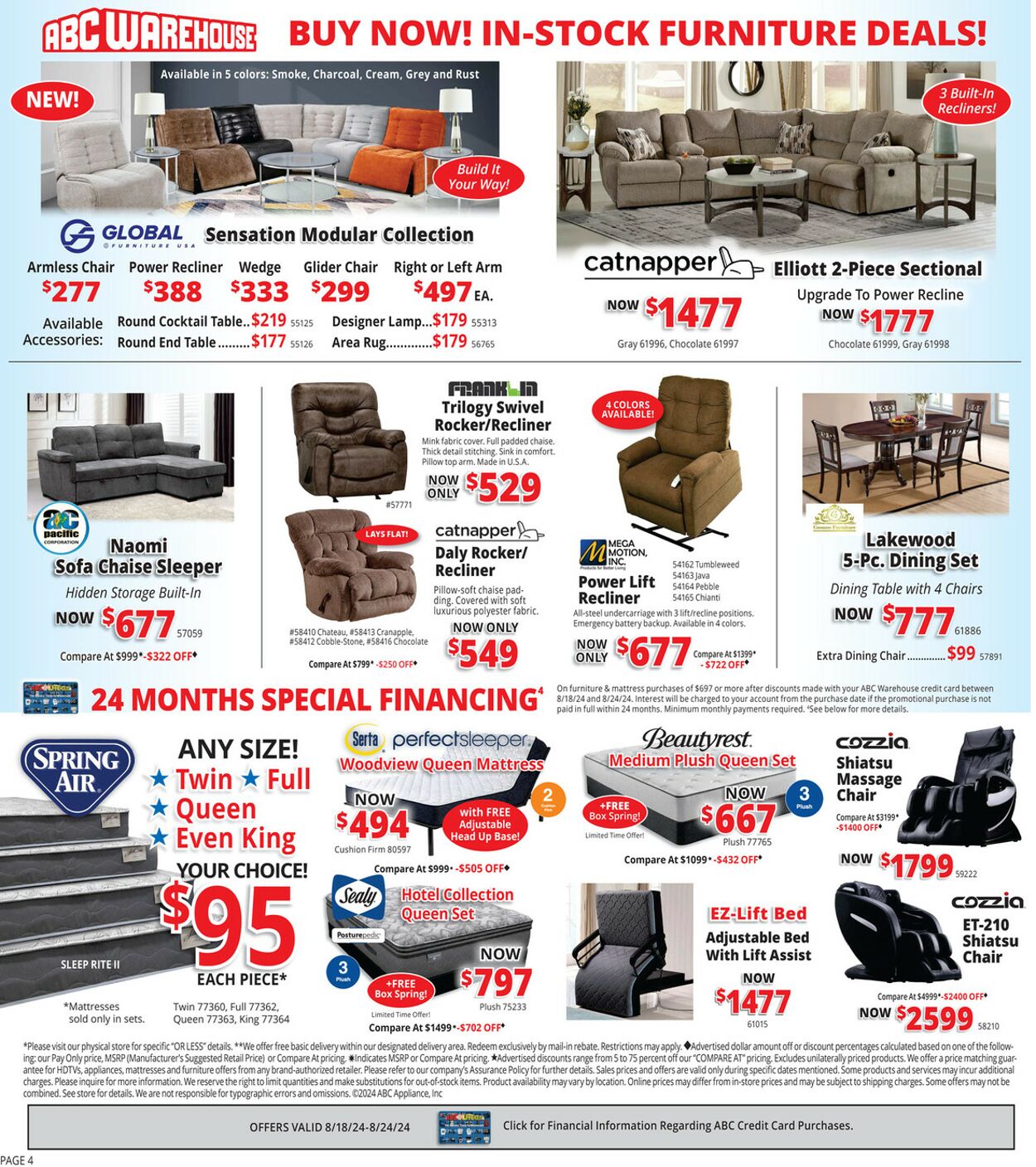 Weekly ad ABC Warehouse 08/18/2024 - 08/24/2024