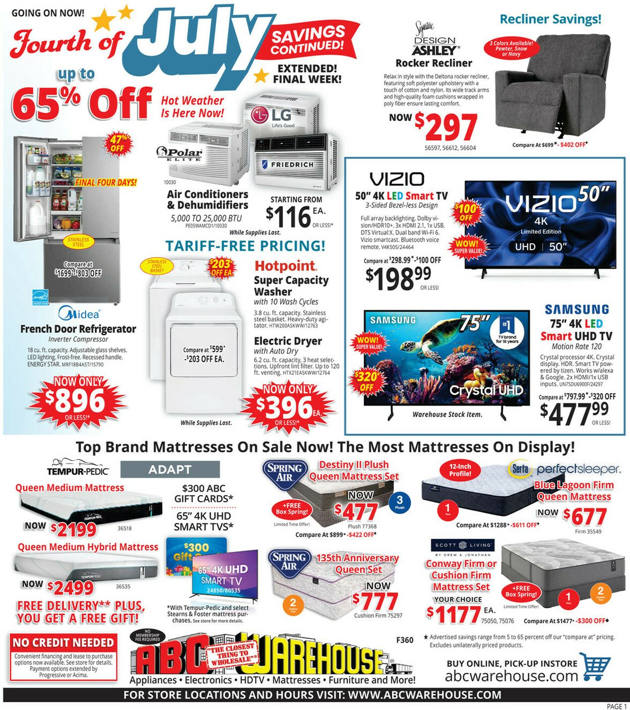Weekly ad ABC Warehouse 07/06/2025 - 07/12/2025
