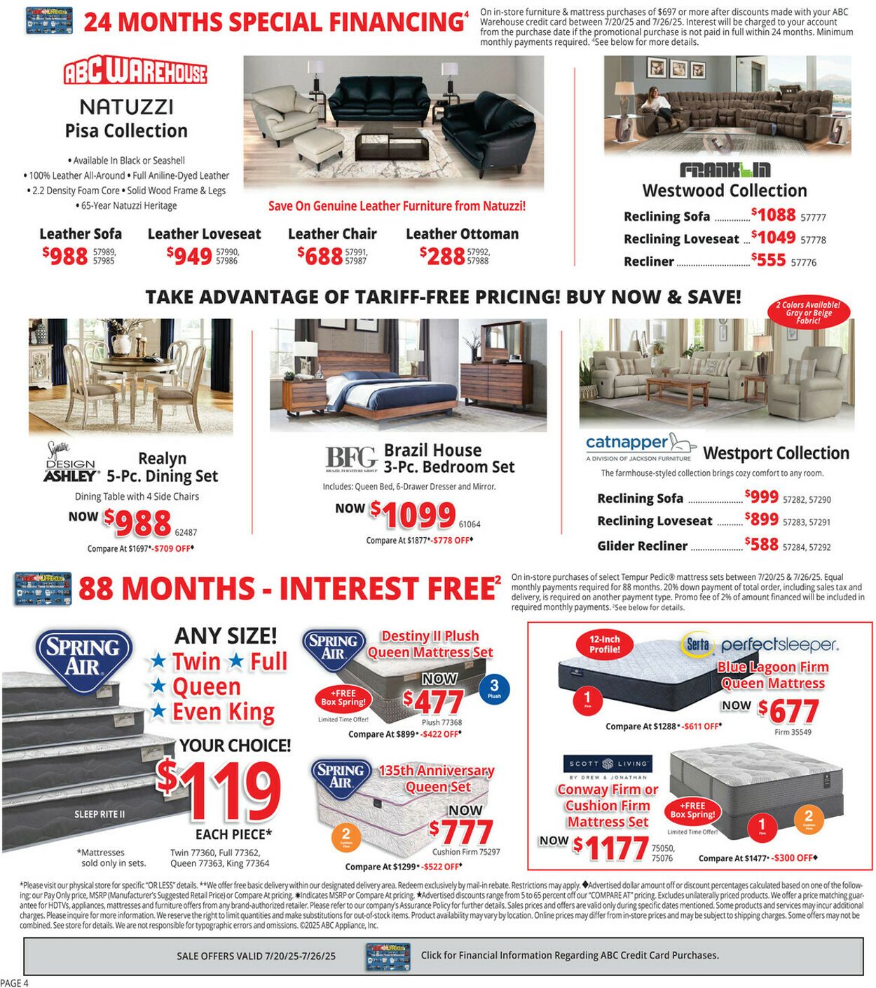 Weekly ad ABC Warehouse 07/20/2025 - 07/26/2025