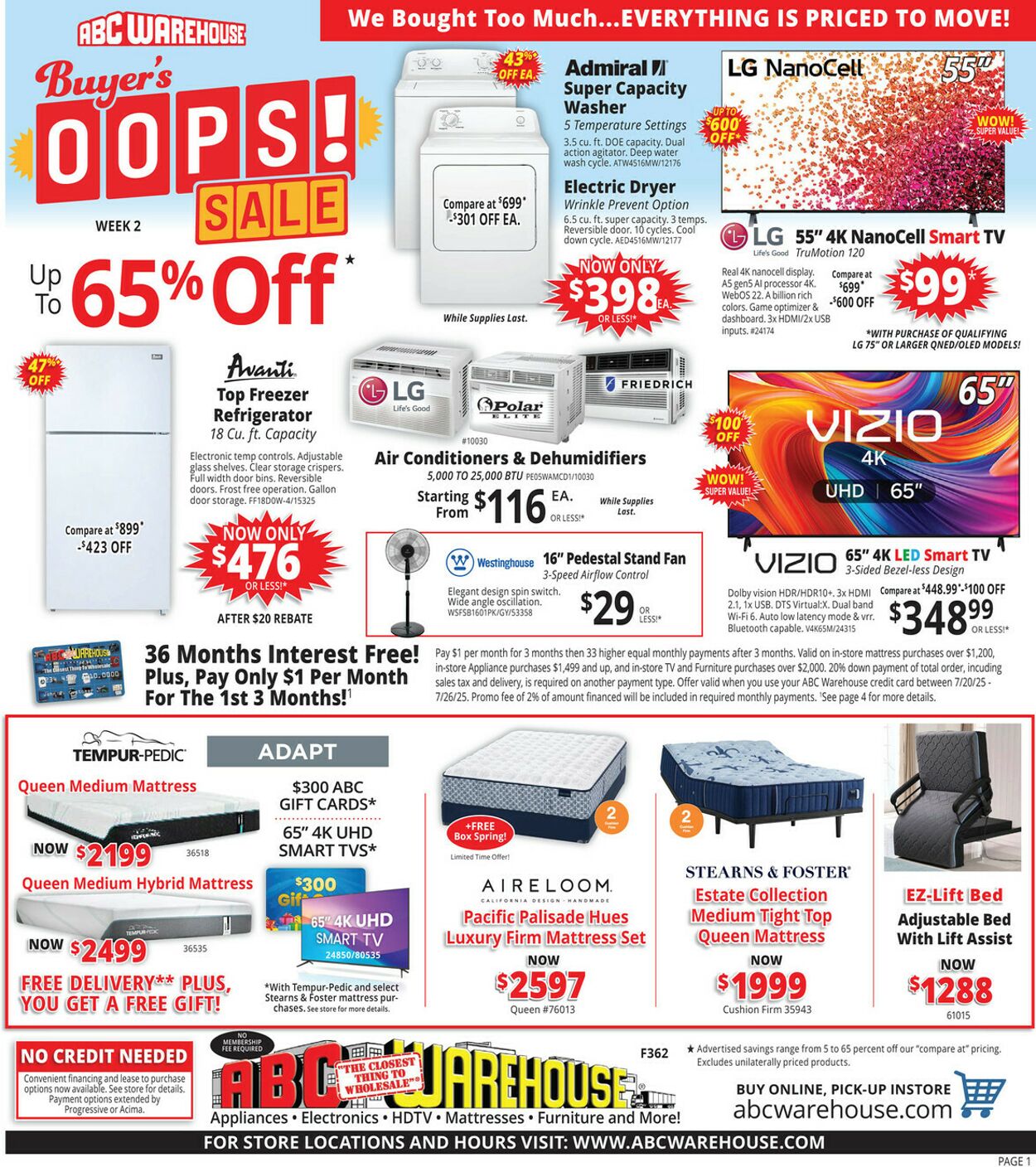 Weekly ad ABC Warehouse 07/20/2025 - 07/26/2025