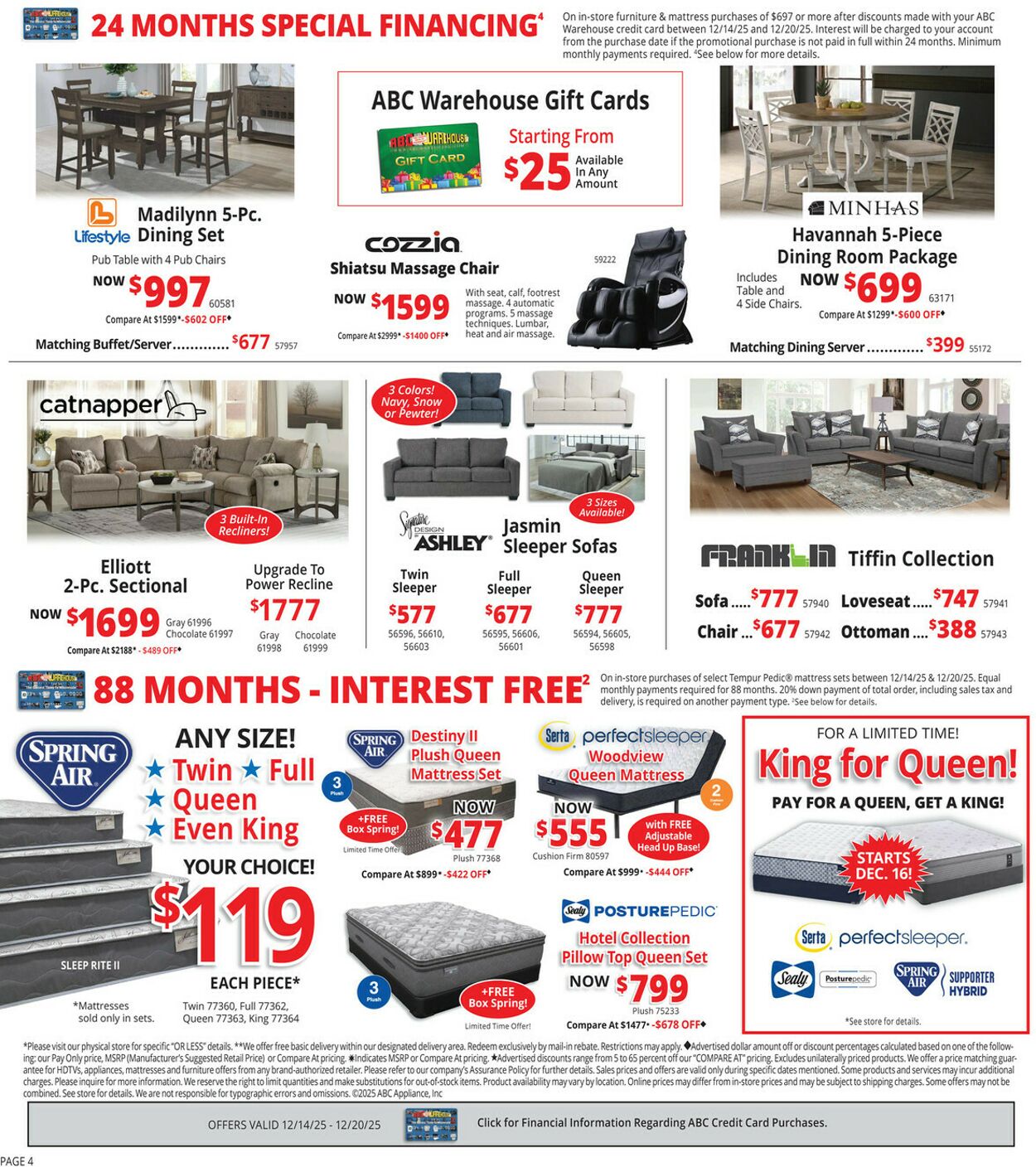 Weekly ad ABC Warehouse 12/14/2025 - 12/20/2025