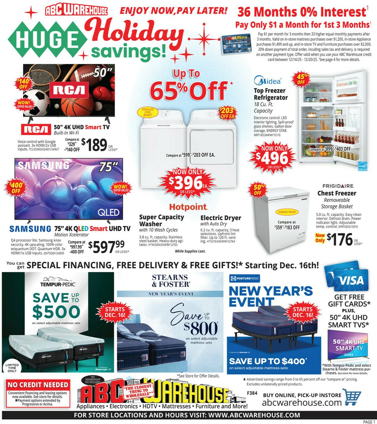 Weekly ad ABC Warehouse 12/14/2025 - 12/20/2025