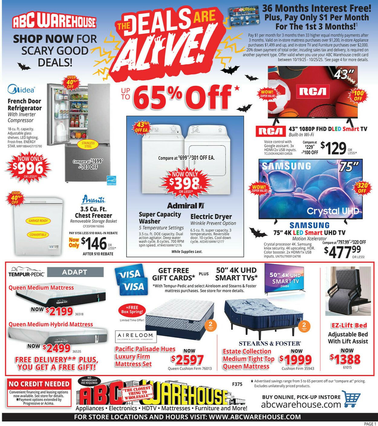 Weekly ad ABC Warehouse 10/19/2025 - 10/25/2025