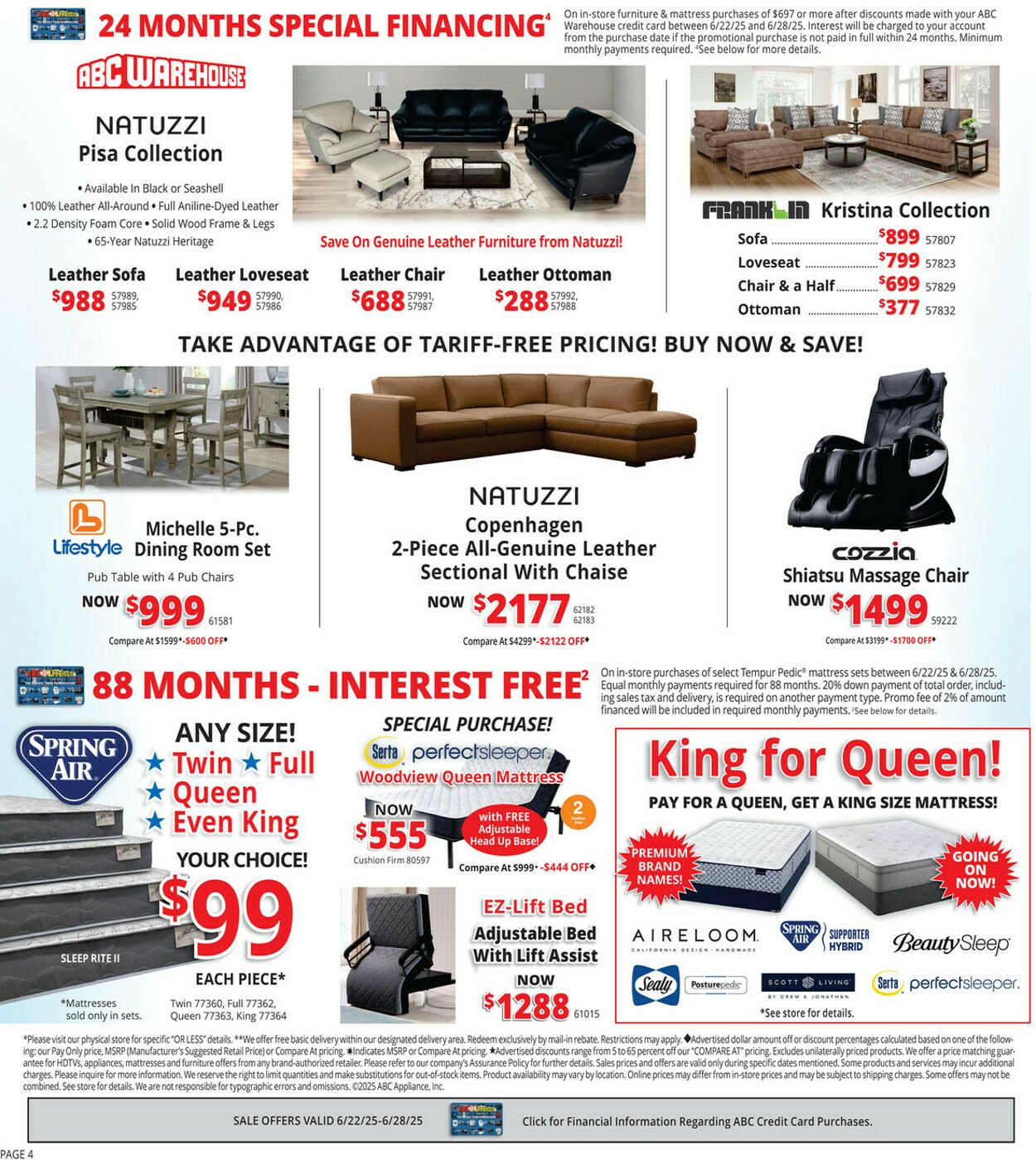 Weekly ad ABC Warehouse 06/22/2025 - 06/28/2025