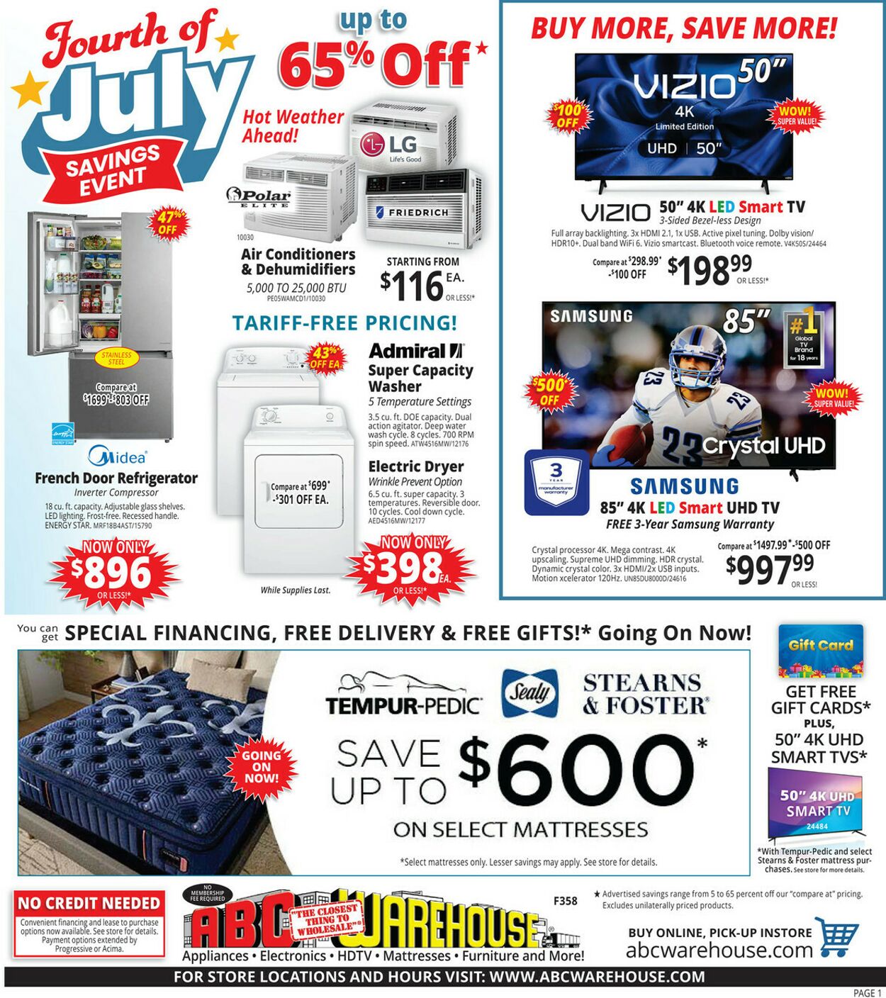 Weekly ad ABC Warehouse 06/22/2025 - 06/28/2025