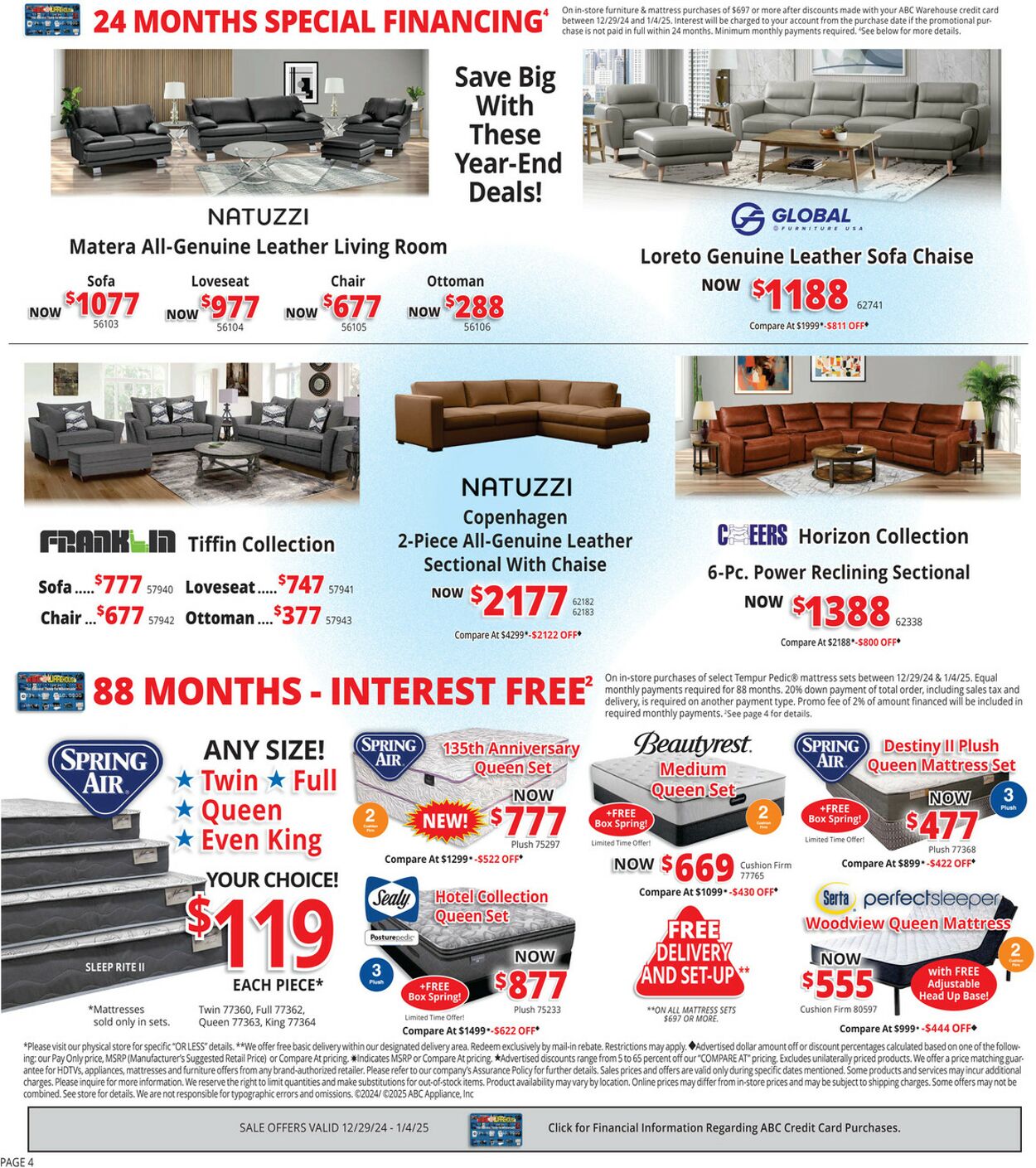 Weekly ad ABC Warehouse 12/29/2024 - 01/04/2025