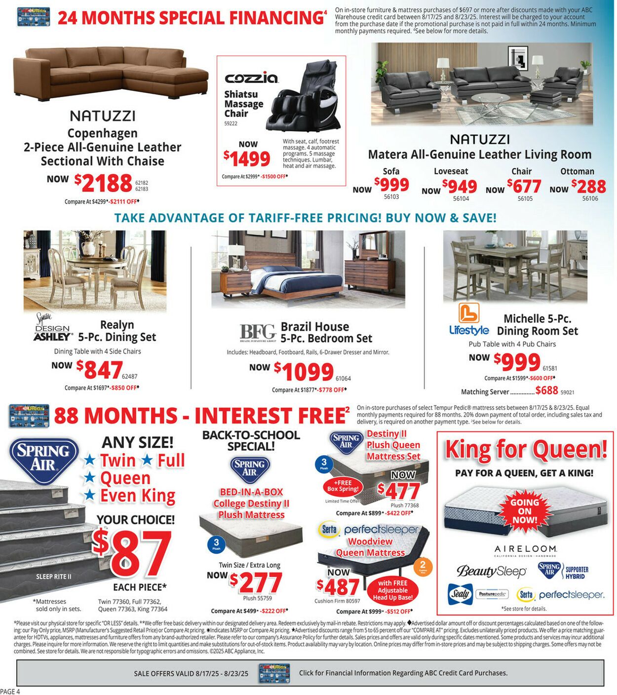 Weekly ad ABC Warehouse 08/17/2025 - 08/23/2025