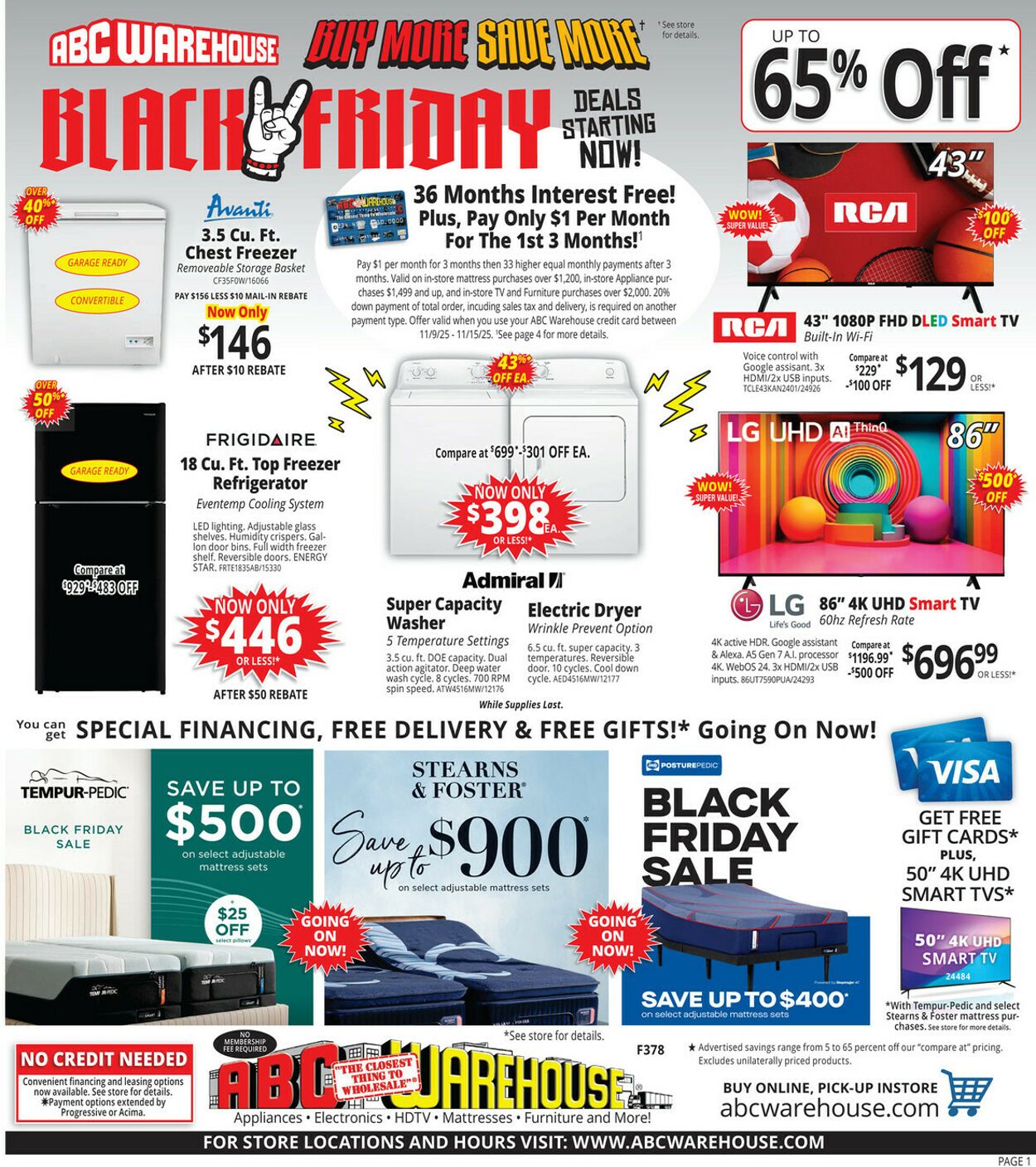 Weekly ad ABC Warehouse 11/09/2025 - 11/15/2025
