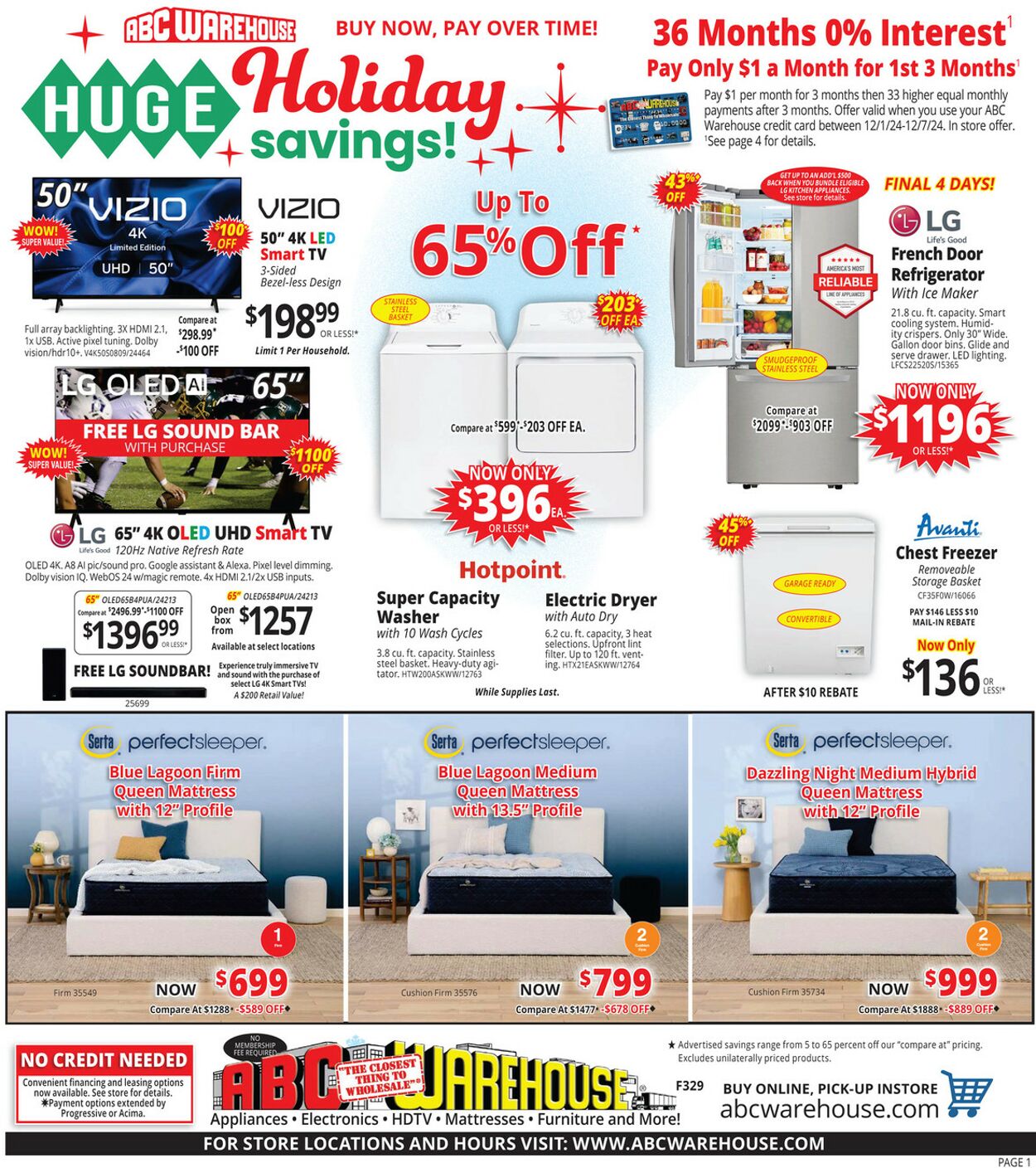 Weekly ad ABC Warehouse 12/01/2024 - 12/07/2024