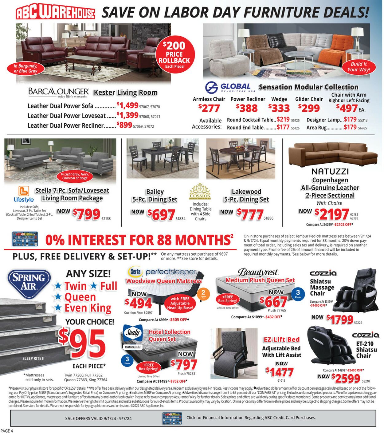 Weekly ad ABC Warehouse 09/01/2024 - 09/07/2024