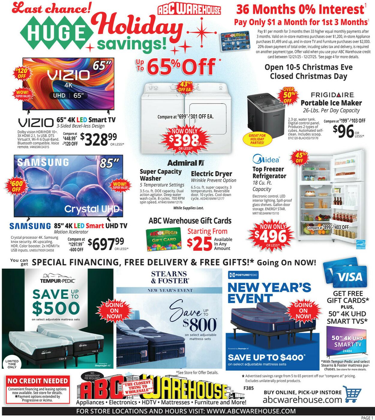 Weekly ad ABC Warehouse 12/21/2025 - 12/27/2025