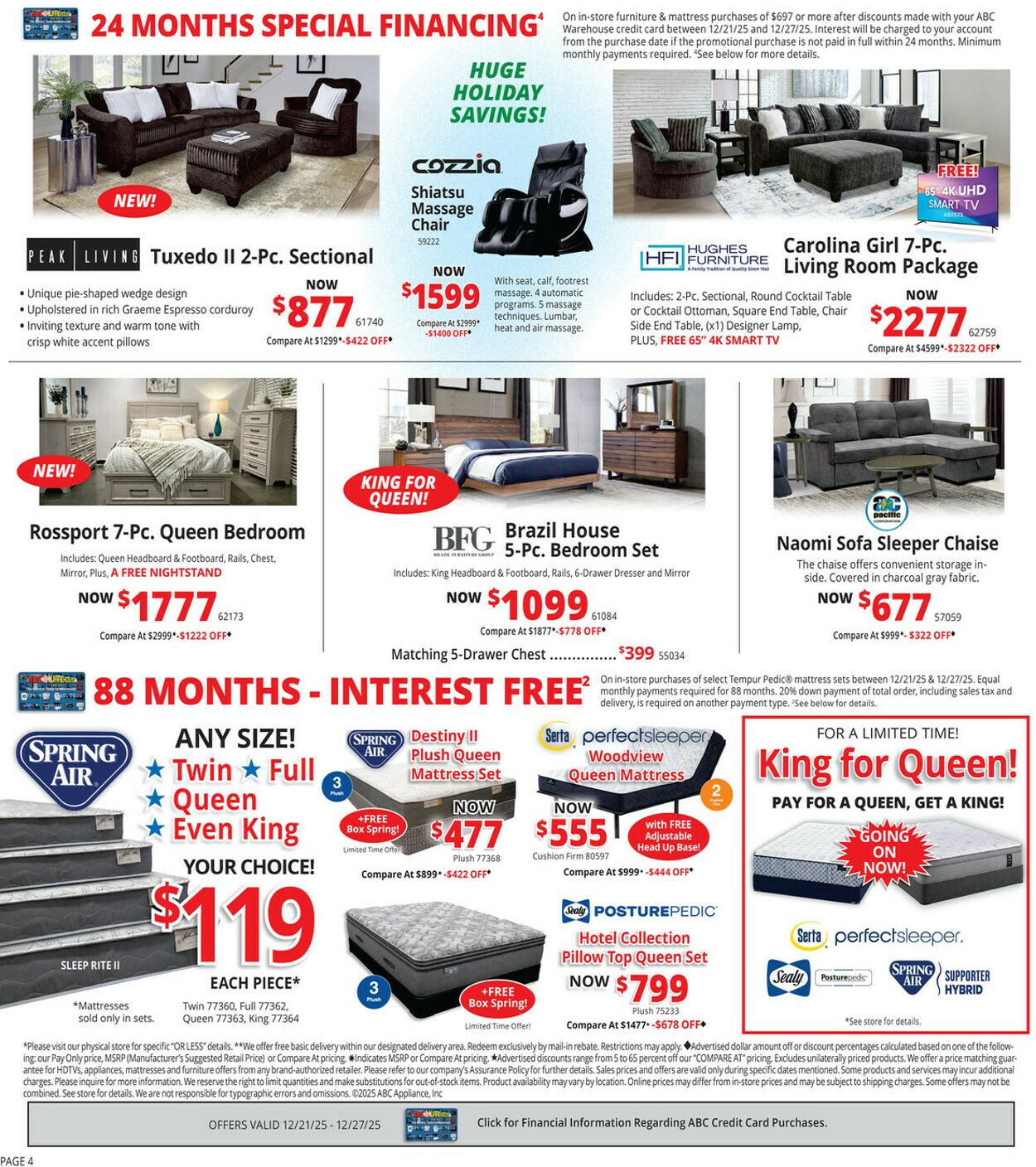 Weekly ad ABC Warehouse 12/21/2025 - 12/27/2025
