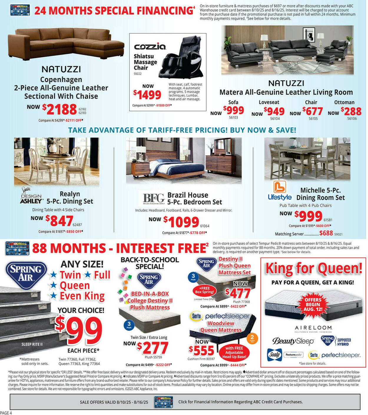 Weekly ad ABC Warehouse 08/10/2025 - 08/16/2025