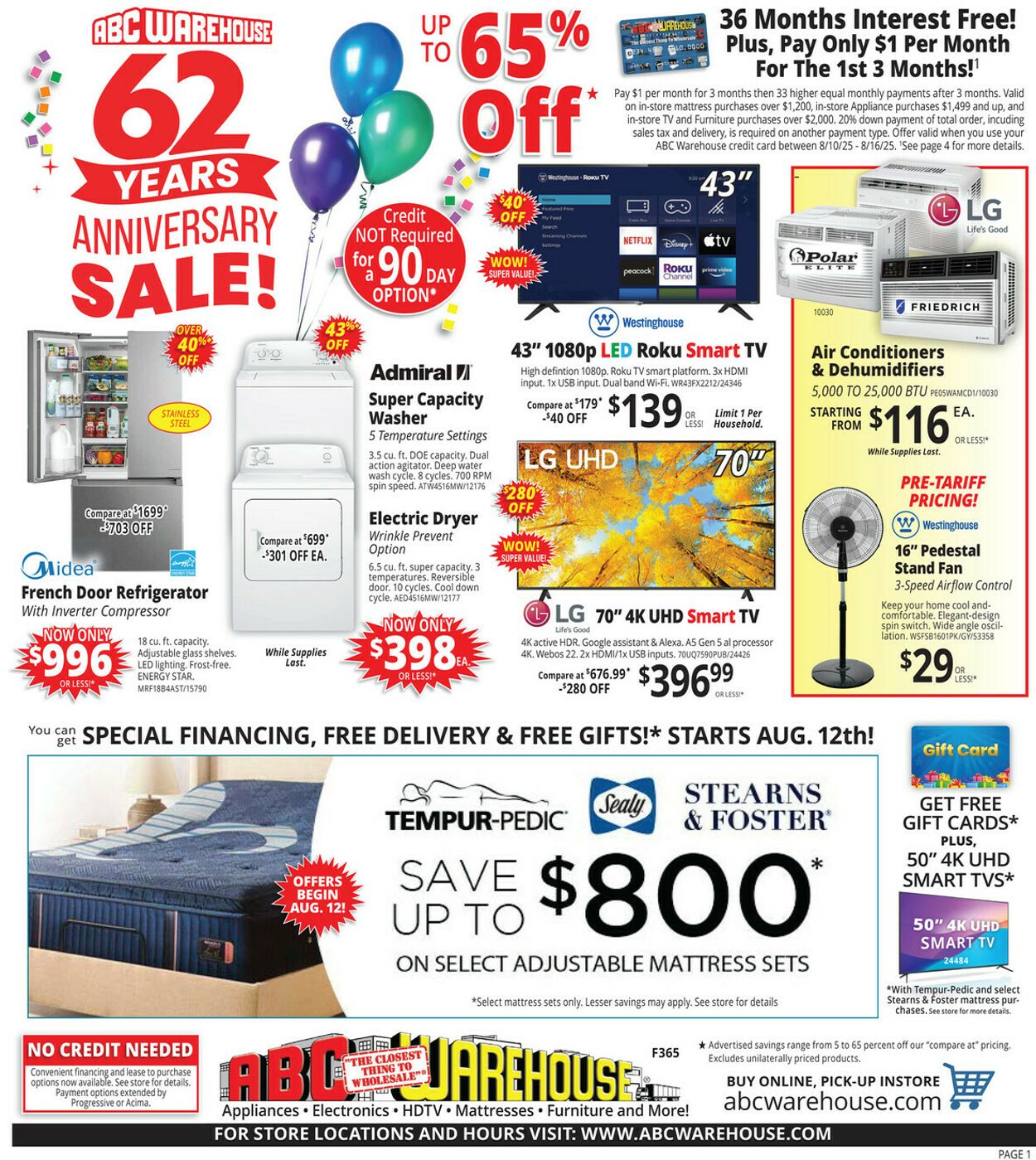 Weekly ad ABC Warehouse 08/10/2025 - 08/16/2025