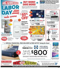 Weekly ad ABC Warehouse 08/17/2025 - 08/23/2025