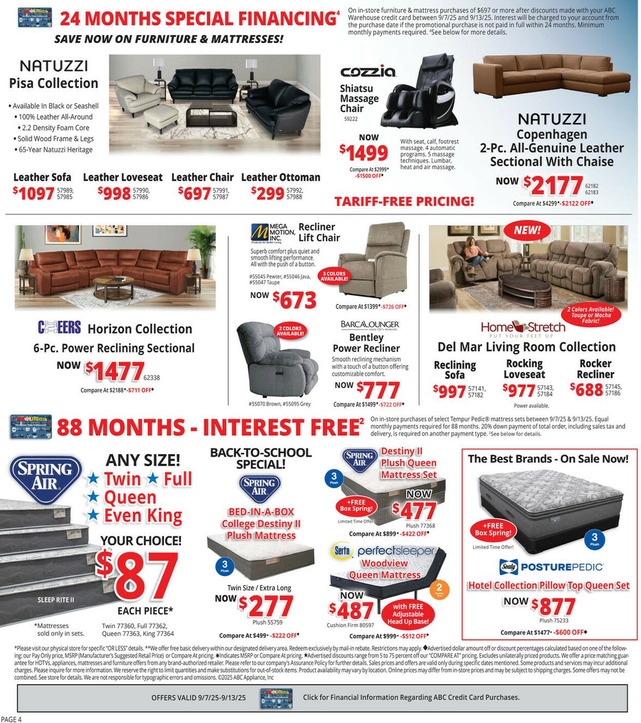 Weekly ad ABC Warehouse 09/07/2025 - 09/13/2025
