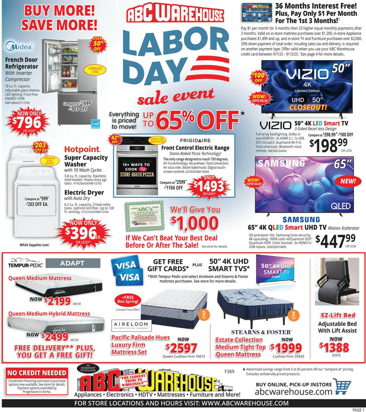 Weekly ad ABC Warehouse 09/07/2025 - 09/13/2025