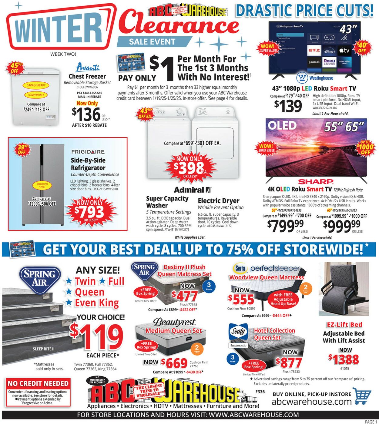 ABC Warehouse Promotional weekly ads