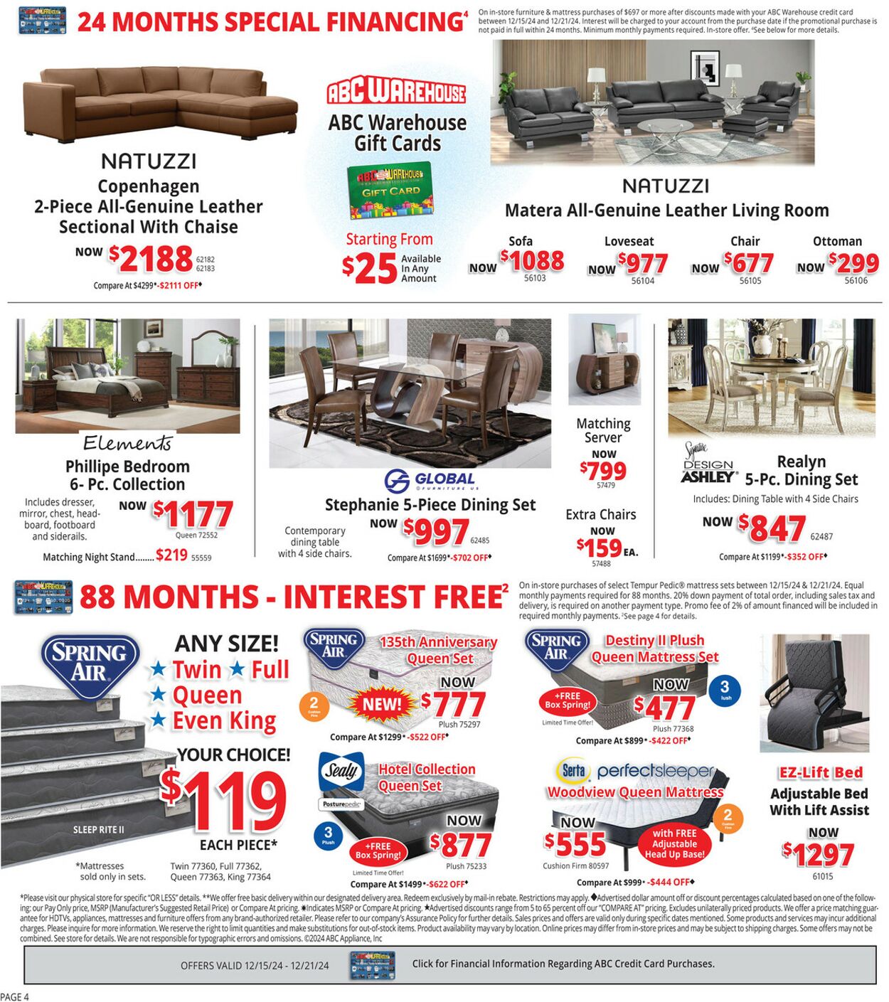 Weekly ad ABC Warehouse 12/15/2024 - 12/21/2024