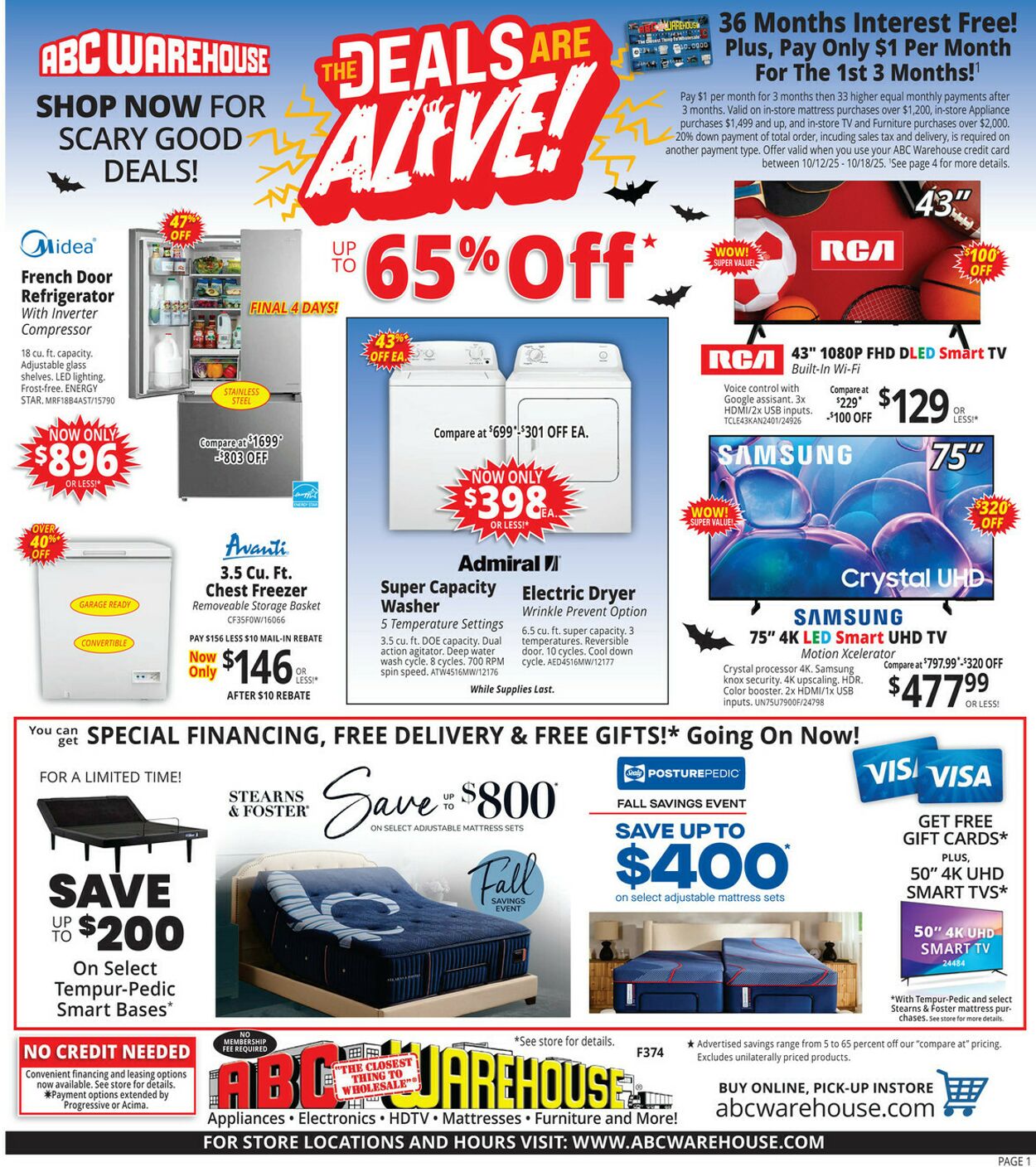 Weekly ad ABC Warehouse 10/12/2025 - 10/18/2025