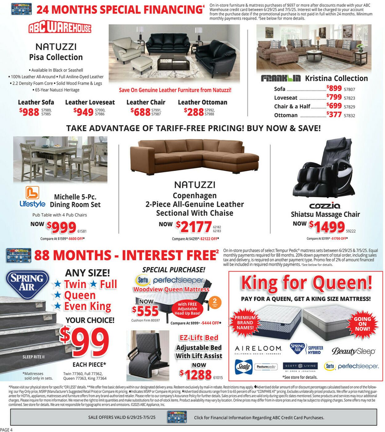 Weekly ad ABC Warehouse 06/29/2025 - 07/05/2025