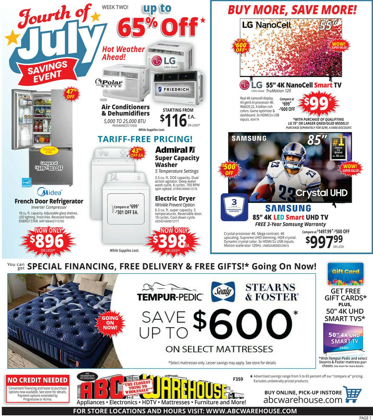 Weekly ad ABC Warehouse 06/29/2025 - 07/05/2025