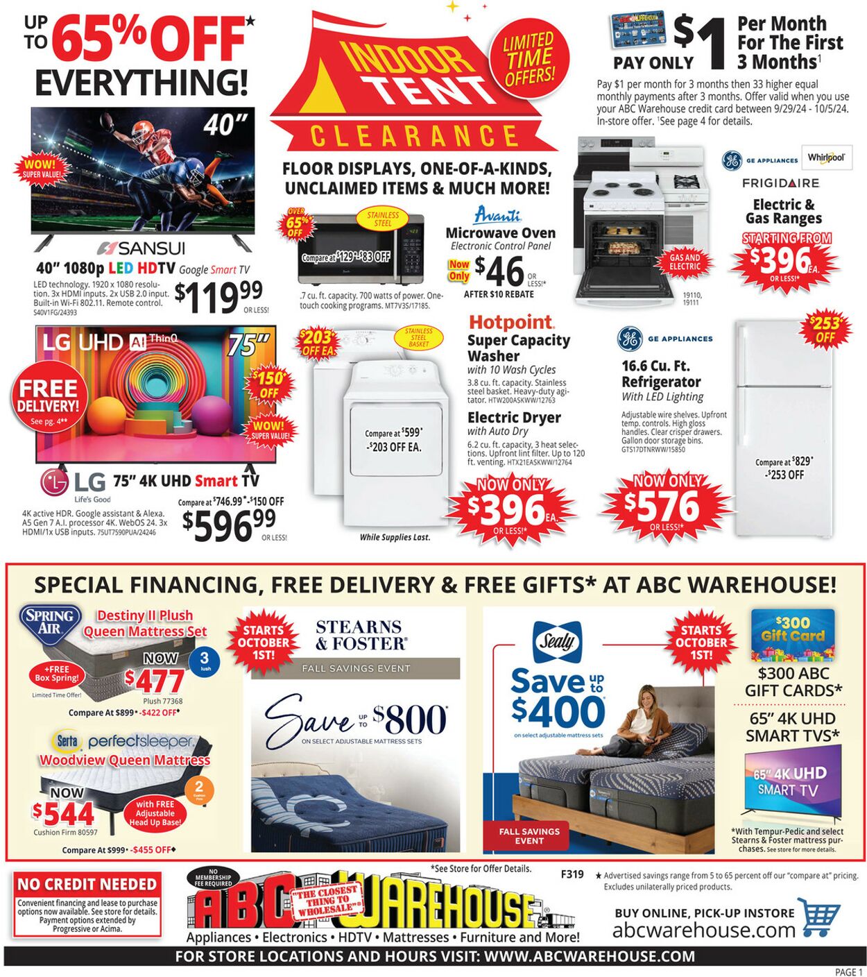 Weekly ad ABC Warehouse 09/29/2024 - 10/05/2024