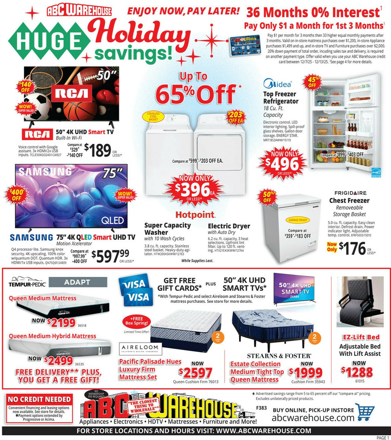 Weekly ad ABC Warehouse 12/07/2025 - 12/13/2025