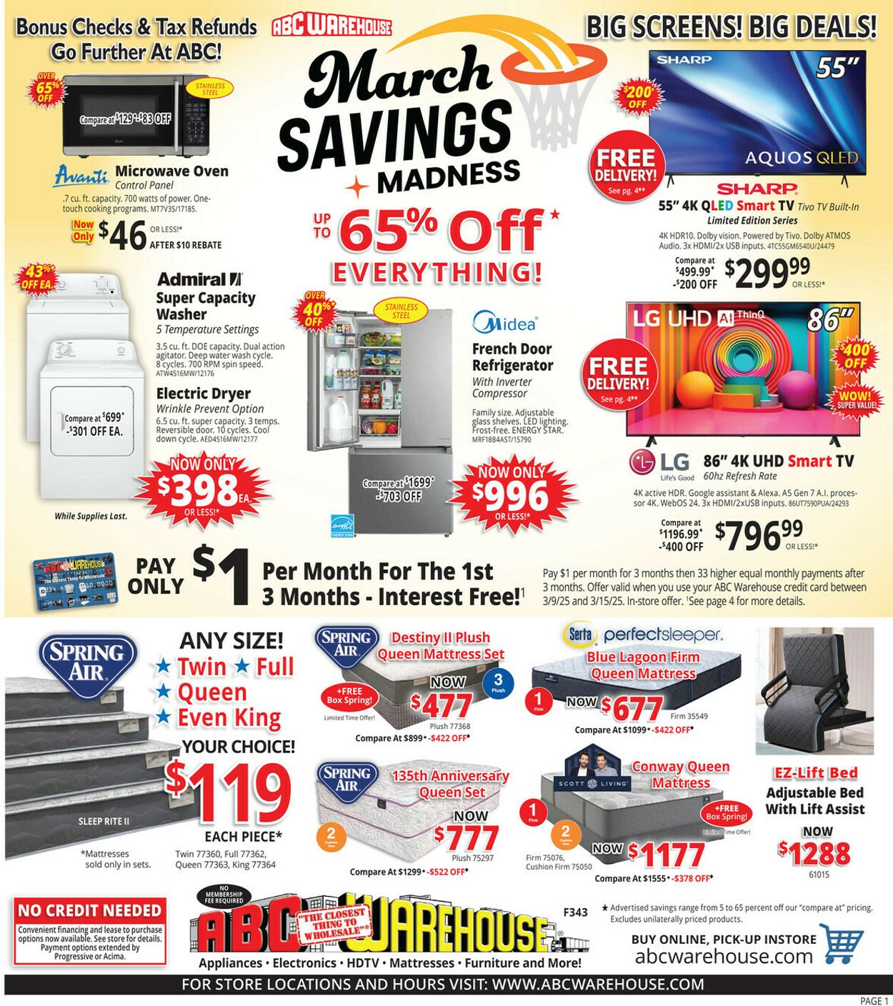 ABC Warehouse Promotional weekly ads