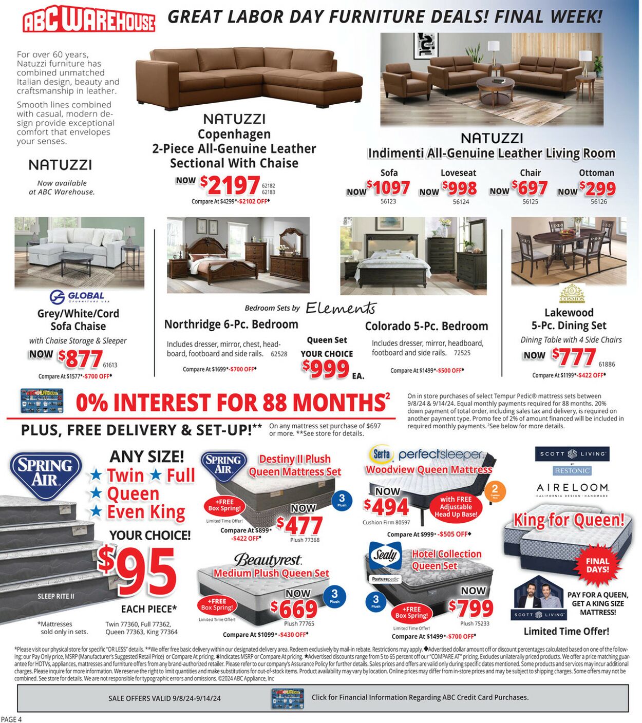 Weekly ad ABC Warehouse 09/08/2024 - 09/14/2024